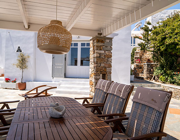 Veranda with lounge at Pelagos Residence