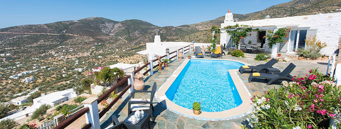 Image panoramique de la Villa Pelagos à Sifnos